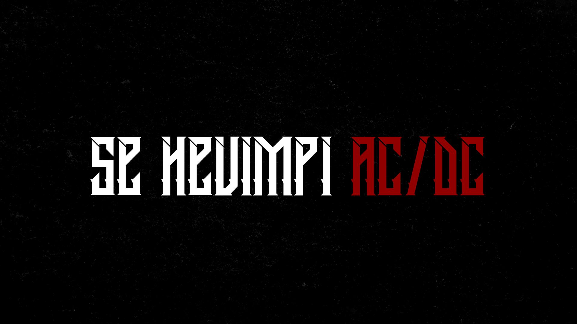 Muuntaja 666 slogan "Se hevimpi AC/DC" mustalla taustalla